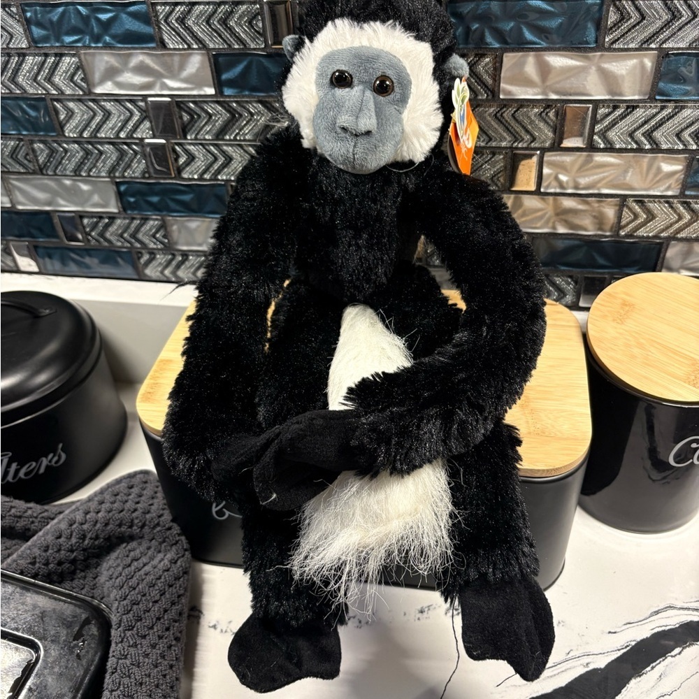Plush Stuffed Monkey Toy - Black and White